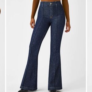 Pintuck Flare Jeans - Tall Large